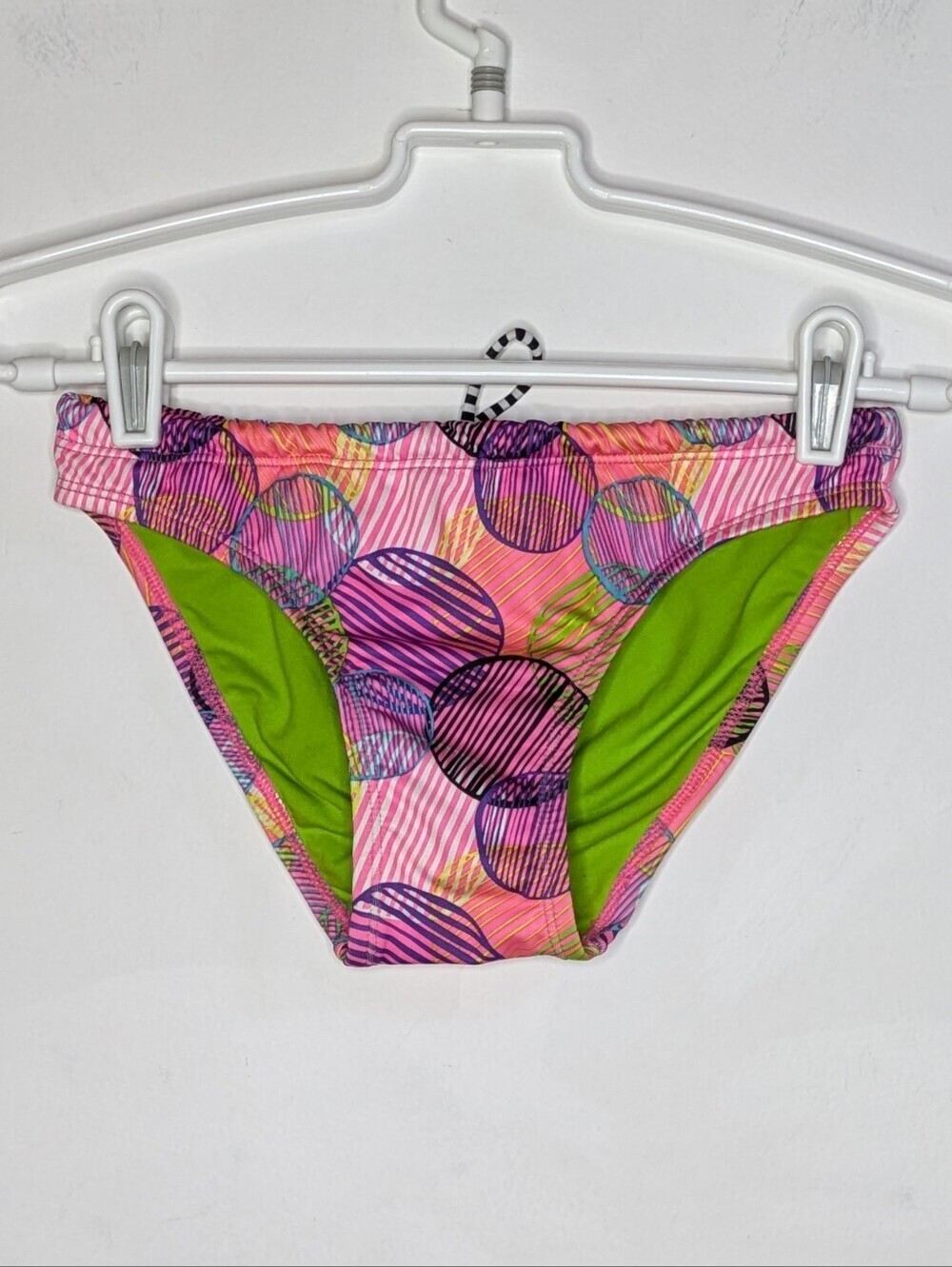 Dolfin Uglies Pink Purple Green Colorful Fun Abstract Geometric Bikini Bottom M